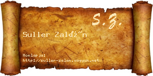Suller Zalán névjegykártya